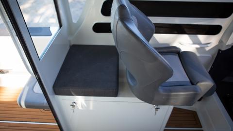 Wheelhouse module with large pull out drawer and Bolstered seat