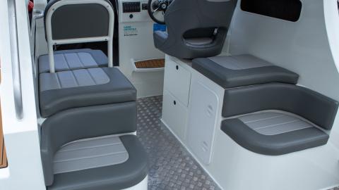 Curved seating with two drawers, cooker ready and Bolstered seat